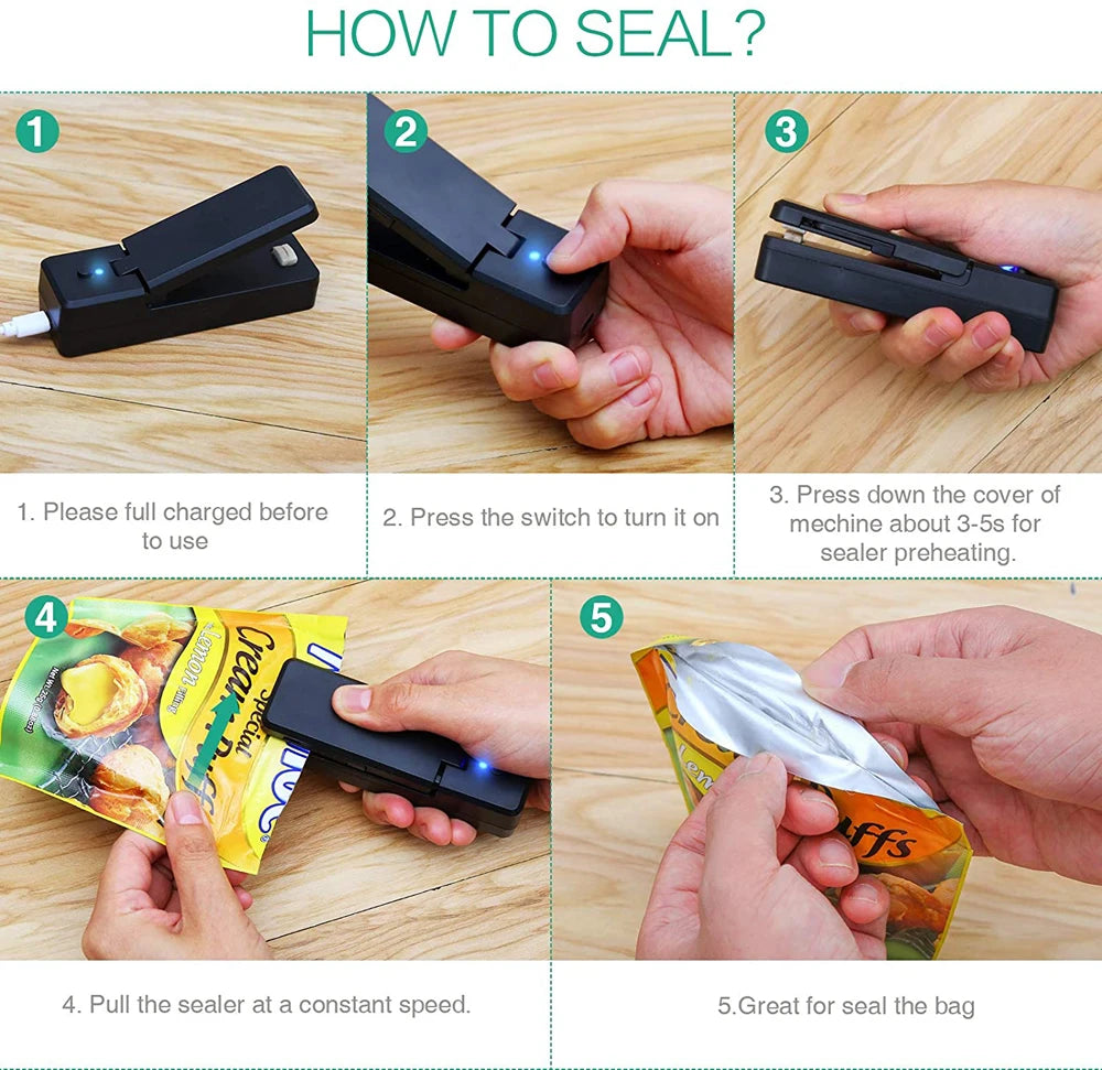 2-in-1 Rechargeable Mini Bag Heat Sealer & Cutter