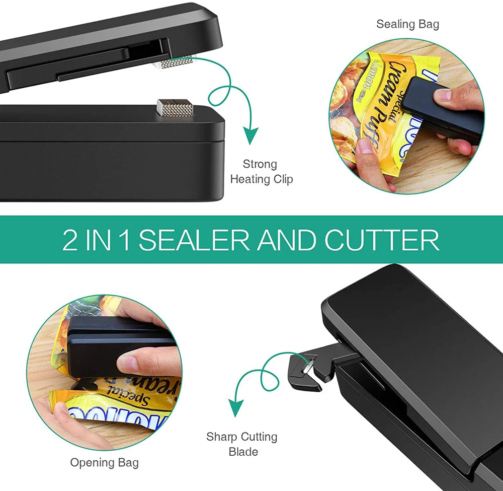 2-in-1 Rechargeable Mini Bag Heat Sealer & Cutter