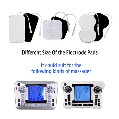 TENS EMS Electrode Pads 5x5cm – Reusable Self-Adhesive Gel Patches with 2mm Plug