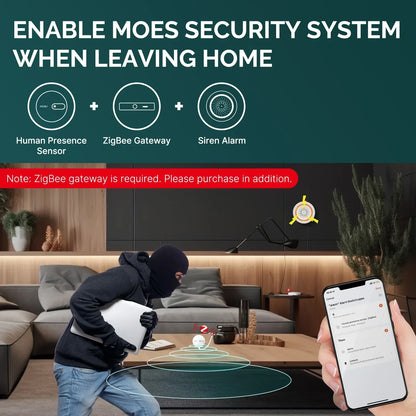 MOES ZigBee Human Presence Sensor Radar Wave Detection