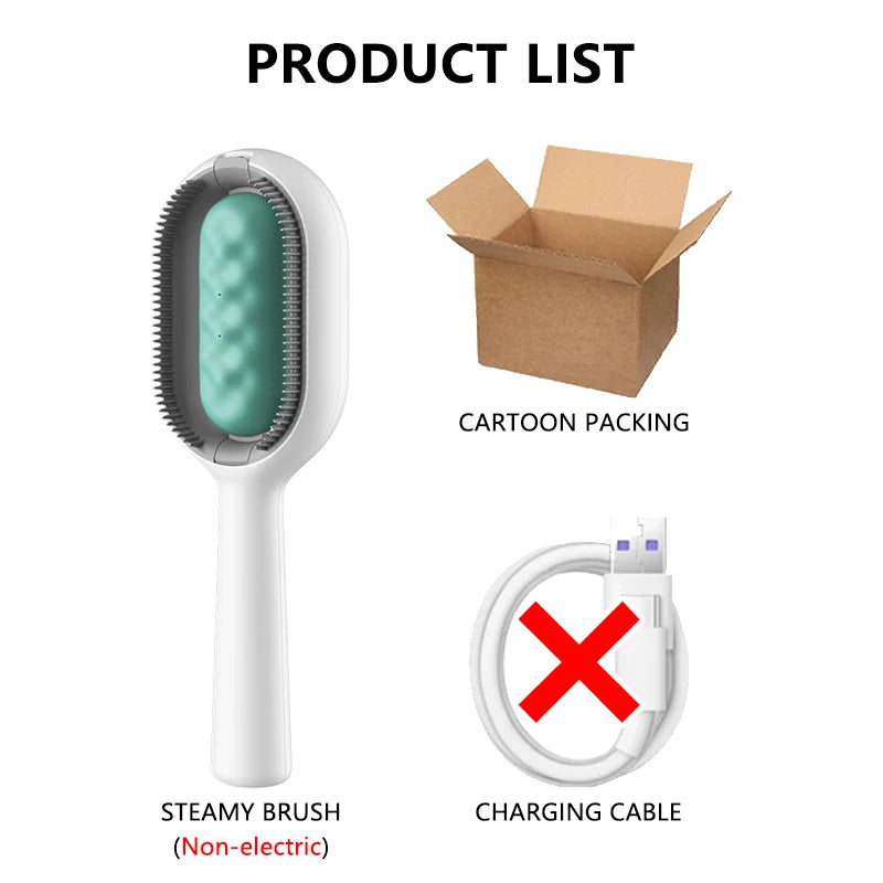 Electric Steam Brush for Cats & Dogs – 3-in-1 Grooming Comb
