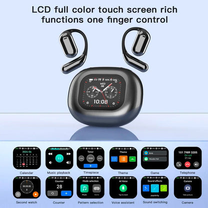 UYUXIO OWS AI Translation Earbuds – 144 Languages, LCD Touch Screen