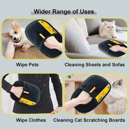 2-in-1 Electrostatic Pet Hair Removal Glove with Lint Roller