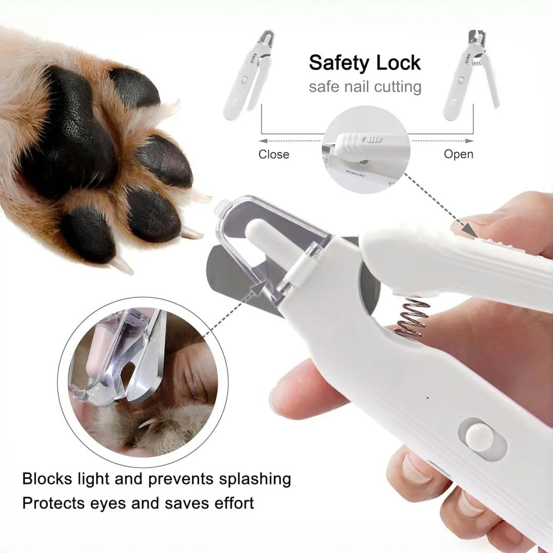 2-in-1 Pet Nail Clipper & Quiet Grinder with LED Lights
