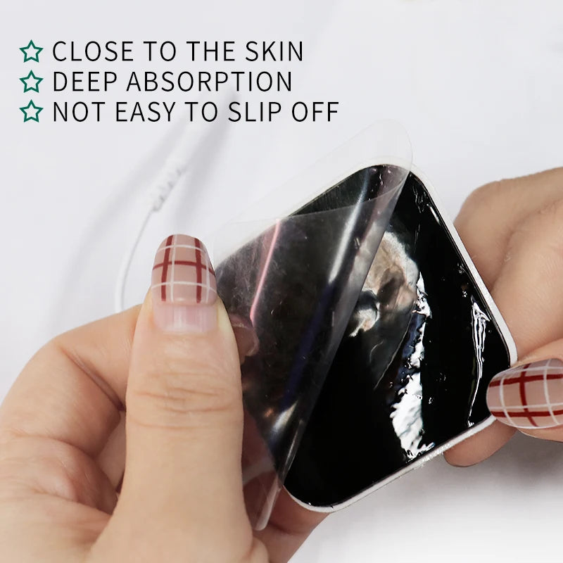 TENS EMS Electrode Pads 5x5cm – Reusable Self-Adhesive Gel Patches with 2mm Plug