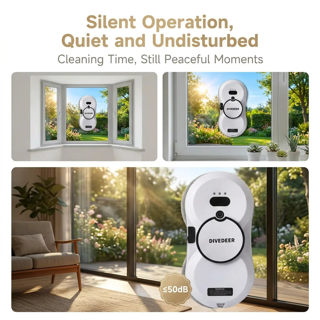 DIVEDEER Magnetic Window Cleaning Robot with Auto Water Spray