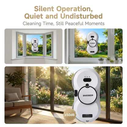 DIVEDEER Magnetic Window Cleaning Robot with Auto Water Spray