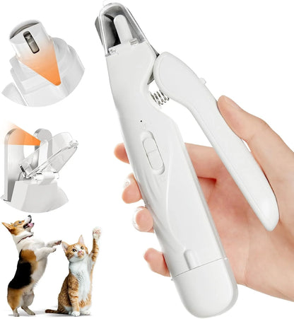 2-in-1 Pet Nail Clipper & Quiet Grinder with LED Lights