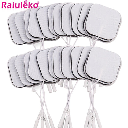 TENS EMS Electrode Pads 5x5cm – Reusable Self-Adhesive Gel Patches with 2mm Plug