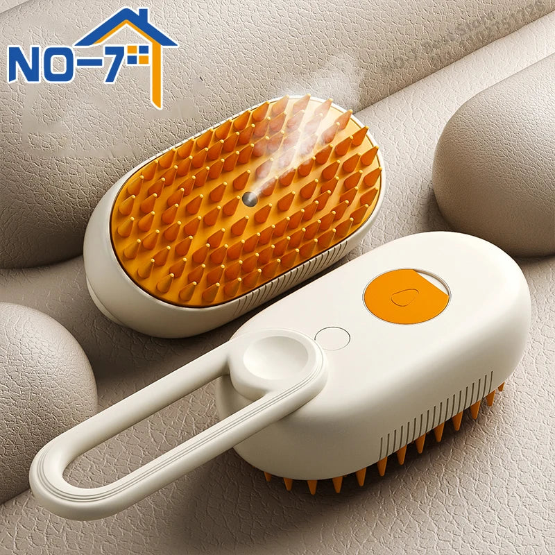 Electric Steam Brush for Cats & Dogs – 3-in-1 Grooming Comb