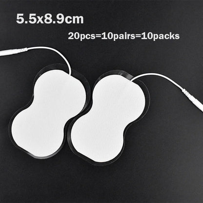 TENS EMS Electrode Pads 5x5cm – Reusable Self-Adhesive Gel Patches with 2mm Plug