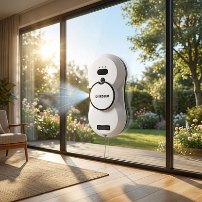 DIVEDEER Magnetic Window Cleaning Robot with Auto Water Spray