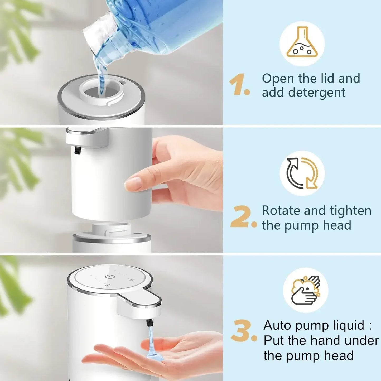Automatic Touchless Soap Dispenser – USB Rechargeable Infrared Sensor