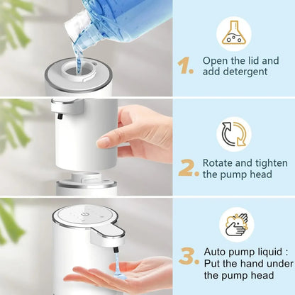 Automatic Touchless Soap Dispenser – USB Rechargeable Infrared Sensor