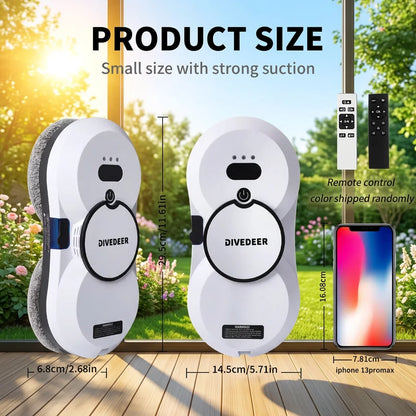 DIVEDEER Magnetic Window Cleaning Robot with Auto Water Spray