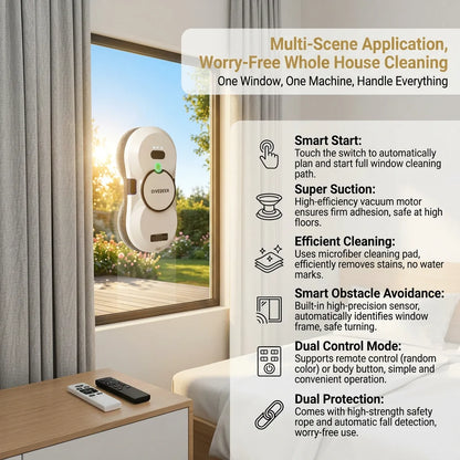 DIVEDEER Magnetic Window Cleaning Robot with Auto Water Spray