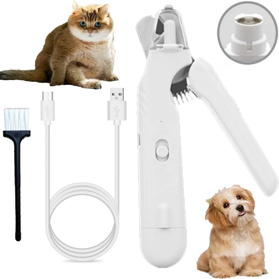 2-in-1 Pet Nail Clipper & Quiet Grinder with LED Lights