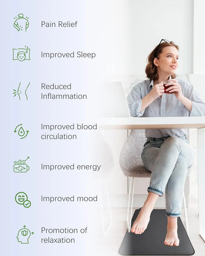 Earthing Grounding Mat – 30×60cm Desk Pad for Better Sleep, Circulation & Pain Relief